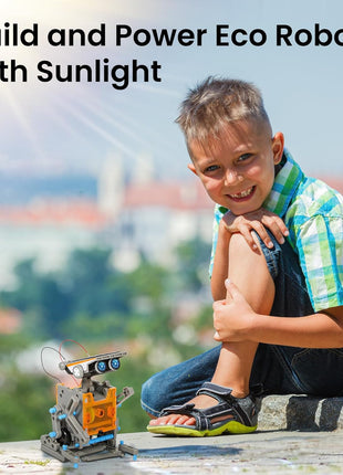 Sillbird 12-in-1 Solar Robot Building Kit STEM Gift for Boys Ages 8-13 | Powered by the Sun, Engineering Skills, DIY Educational Kit, Birthday Presents for Kids, Buildable Learning Set, 190 Pieces