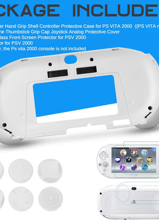Hand Grip Handle Joypad Protective Case with L2 R2 Trigger Button Grip Shell Controller Protective Case for Sony PlayStation PS Vita 2000 PSV 2000 PS Vita Slim.(White)