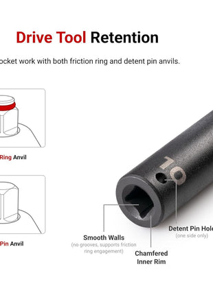 TEKTON 1/2 Inch Drive x 21 mm Deep 6-Point Impact Socket | SID23121