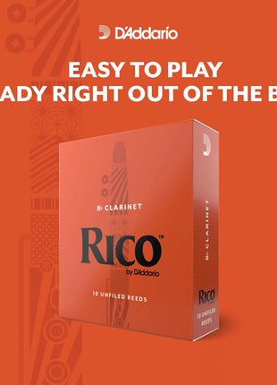 Rico Organic Bb Clarinet Reeds, Strength 2.5, 10 Pack | Rico Organic Bb Clarinet Reeds provide consistent response, easy playability, warm tone, and reliable performance.