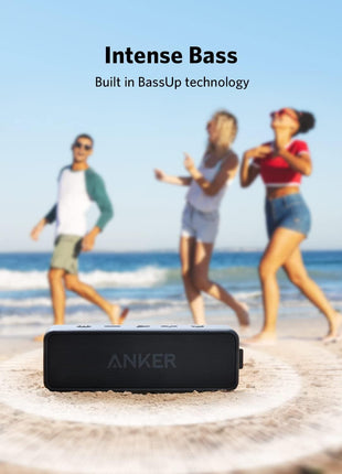 Anker Soundcore 2 Portable Bluetooth Speaker with Stereo Sound, Bluetooth 5, Bassup, IPX7 Waterproof, 24-Hour Playtime, Wireless Stereo Pairing, Speaker for Home, Outdoors, Travel