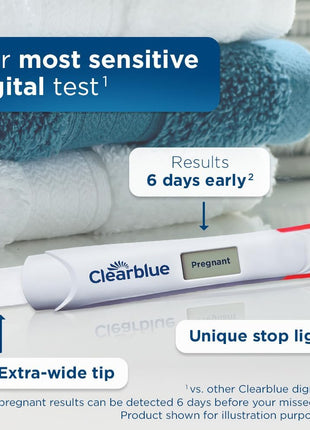 Clearblue Early Digital Pregnancy Test, Early Detection at Home Pregnancy Test, 2 Ct