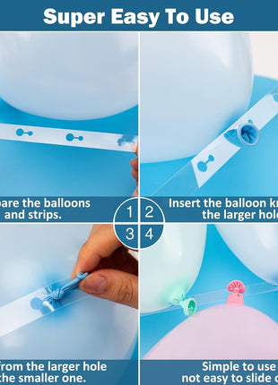 KICNIC Balloon Arch Strip Kit for Garland, 32.8 Feet Balloon Tape Strips and 200 Glue Point Dot Stickers for Party Wedding Birthday Baby Shower Graduation Decorations