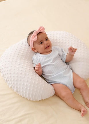 Nursing Pillow and Positioner, Breastfeeding, Bottle Feeding | Baby Sitting Support with Removable Ultra Soft Cover, Tummy Time Support for Baby Boys and Girls (Beige)