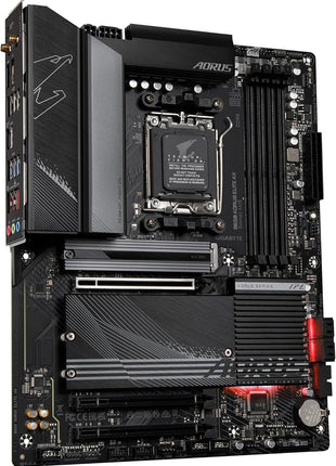 GIGABYTE B650 AORUS Elite AX AMD AM5 ATX Motherboard, Support Ryzen 9000/8000/7000 Series, DDR5, 14+2+1 Power Phase, PCIe 5.0 M.2, USB-C 3.2 Gen 2, WIFI6E, 2.5GbE, EZ-Latch, Q-Flash, RGB Fusion