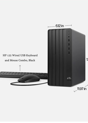 HP Pro Tower 290 G9 Business Desktop, 12th Gen Intel 4-Core Processor (Beats Core i7-9700), 16GB RAM, 256GB PCIe SSD + 1TB HDD, 2-Monitor Support 4K, DVD-RW, HDMI, VGA, Wi-Fi, Windows 11 Pro, Black