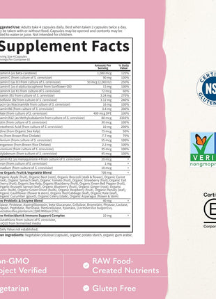 Garden of Life Vitamin Code Multivitamin for Women 50 & Over, 240 Capsules, Vitamins for Women 50 Plus with B Vitamins, Vitamins A, C, D3, E & K, CoQ10, Probiotics & Enzymes