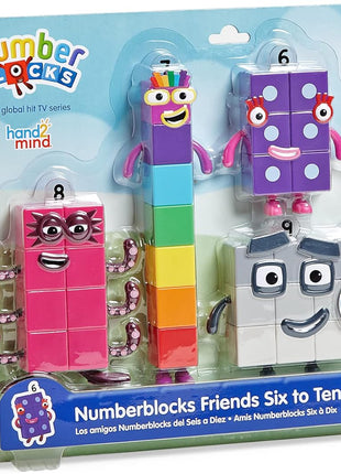 hand2mind Numberblocks Friends Six to Ten Figures – Official Licensed Character Action Figure Set, Numbers and Counting Figurines, Pretend Play Toys, for Kids Ages 3, 4, 5, 6, 7