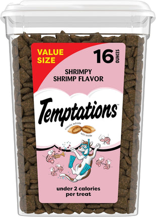 Temptations Cat Treats, Classic Crunchy and Soft Cat Treats, Shrimpy Shrimp Flavor, 16 oz. Tub