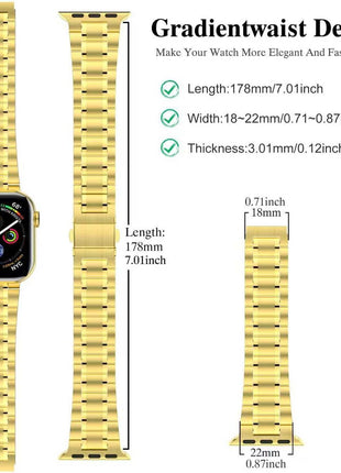 MioHHR Solid Stainless Steel Band Compatible with Apple Watch 38mm(Series 3/2/1) 40mm(Series SE/6/5/4) 41mm(Series 9/8/7) Metal Strap with Soft TPU Case for iWatch Bands for Women and Men, Gold