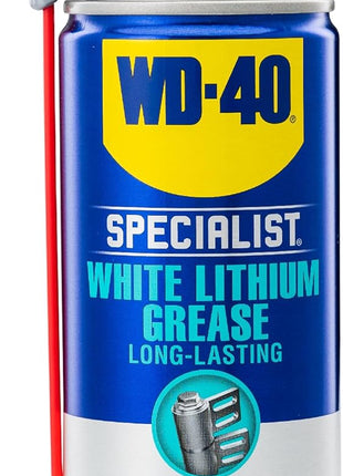 WD-40 Specialist White Lithium Grease Spray with SMART STRAW SPRAYS 2 WAYS, 10 OZ