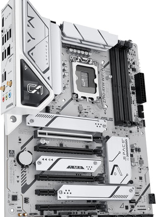 ASUS Z790-AYW WiFi W II Intel Z790 (LGA 1700) ATX Motherboard with PCIe® 5.0, 3X M.2, 12+1 DrMOS, DDR5, WiFi 6, 2.5Gb LAN, HDMI, USB 10Gbps Type-C®, USB 10Gbps Type-C®, ThunderboltTM, USB4®, Aura Sync