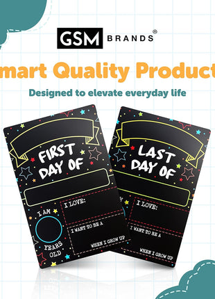 First Day Last Day of School Double Sided Sign (Dry Erase Board for Liquid Chalk Markers - 12 inch x 7.9 inch)