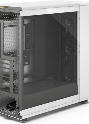 Fractal Design North XL RC Chalk White TG Clear - Reverse Connection Motherboard Compatible - Three 140mm Aspect PWM Fans Included- Type C USB - ATX Airflow Full Tower PC Gaming case