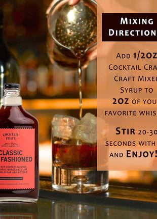 Cocktail Crate Old Fashioned Drink Mixer | Makes 51 Cocktails | Award-Winning Craft Mixer for Classic Old Fashioned - Premium Syrup Handcrafted with Aromatic Bitters & Demerara Sugar | 12.7oz - 3 pack