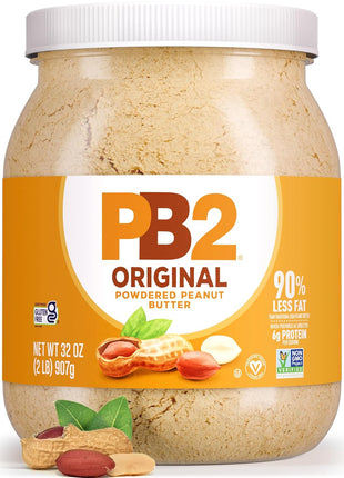 PB2 Original Powdered Peanut Butter - [32 Ounce Jar] 6g of Protein, 90% Less Fat, Certified Gluten Free, Only 60 Calories per Serving, Perfect for Protein Shakes, Smoothies, and Low-Carb, Keto Diets