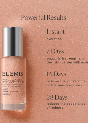 ELEMIS Pro-Collagen Rose Micro Serum, Hydration serum to plump skin, 30ml