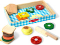 Melissa & Doug Wooden Sandwich-Making Pretend Play Food Set Food Toys for Kids Play Kitchen for Ages 3+