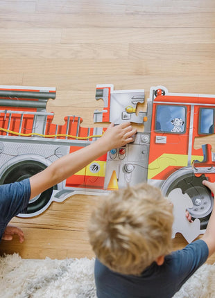 Melissa & Doug Fire Truck Jumbo Jigsaw Floor Puzzle (24 pcs, 4 feet Long) - FSC Certified