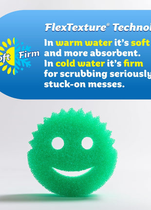 Scrub Daddy Colors Kitchen Sponges - Scratch-Free Dishwashing Sponges & Sponge for Kitchen Sink, Bathroom & Household Cleaning - BPA-Free Polymer Foam (3 Count)