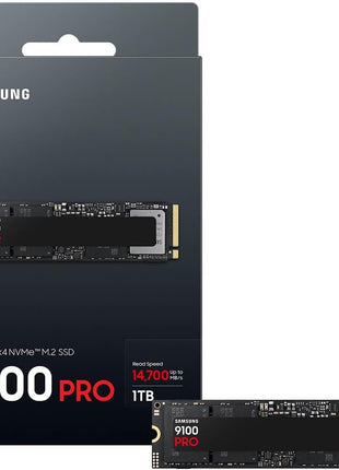 Samsung SSD 9100 PRO 1TB, PCIe 5.0x4 M.2 2280, Seq. Read Speeds Up to 14,700MB/s, Best for AI Computing, Gaming, and Heavy Duty Workstations (MZ VAP1T0B/AM)