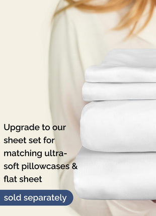 Extra Deep Queen Fitted Sheet - Hotel Luxury Single Fitted Sheet Only - Easily Fits 18 inch to 24 inch Mattress - Ultra Soft, Wrinkle Free w/Extra Deep Pockets - Easy-Care, Breathable & Comfy - White