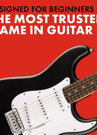 Fender Squier Debut Stratocaster Beginner Electric Guitar, Matte Black | Starter electric guitar for kids and adults, free lessons, 2-year warranty, iconic Strat shape, under $200