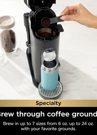 Ninja | Coffee Maker | Single Serve |Brew with Coffee Pods & Grounds| Compatible with K Cup Coffee Pods | 4 Brew Styles, up to 24oz Cup Sizes & 56oz Removable Reservoir | Black | PB051