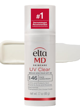 EltaMD UV Clear Face Sunscreen SPF, Oil-Free Sunscreen with Zinc Oxide, Dermatologist Recommended