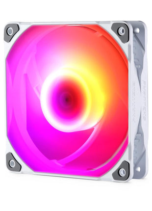Phanteks M25-140 D-RGB Fan, High-Airflow Radiator Performance, PWM Control up to 1800RPM, ARGB/DRGB Lighting, Daisy-Chain Cable (White Matte Blade/White Fan Frame (Single))