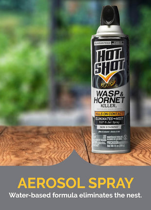 Hot Shot Wasp And Hornet Killer Aerosol, Up to 27-Foot Jet Spray, 14 Ounces, 2 Pack