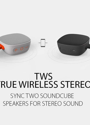 VisionTek SoundCube Wireless Bluetooth Speaker with IPX7 Waterproof Rating, Bluetooth 5.0, 6+ Hour Playtime, Built-in Mic, TWS Support, Compatible with Phone/Tablet/TV/Laptop (Black) -901313
