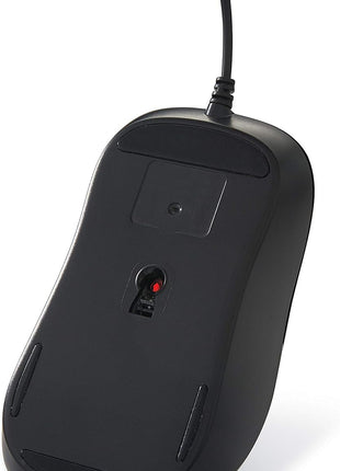 Verbatim USB Silent Corded Optical Mouse - Computer Wired Noiseless and Silent Click Mouse for Mac and PC - Black