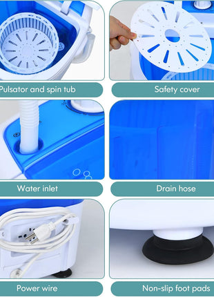 Giantex Portable Washing Machine, Mini Washer and Spinner Combo, 5.5lbs Washing Capacity, Semi-automatic Compact Laundry Machine for Apartment Dorm RV