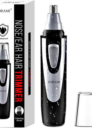 Ear and Nose Hair Trimmer Clipper - 2026 Professional Painless Eyebrow & Facial Hair Trimmer for Men Women,Battery-Operated Trimmer with IPX7 Waterproof,Dual Edge Blades for Easy Cleansing Black
