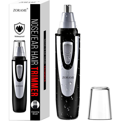 Ear and Nose Hair Trimmer Clipper - 2026 Professional Painless Eyebrow & Facial Hair Trimmer for Men Women,Battery-Operated Trimmer with IPX7 Waterproof,Dual Edge Blades for Easy Cleansing Black
