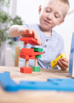 Melissa & Doug Take-Along Tool Kit Wooden Construction Toy (24 pcs)