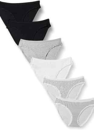 Amazon Essentials Women's Breathable Cotton Bikini Brief Underwear with Full Coverage, Multipacks