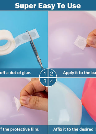 KICNIC Balloon Arch Strip Kit for Garland, 32.8 Feet Balloon Tape Strips and 200 Glue Point Dot Stickers for Party Wedding Birthday Baby Shower Graduation Decorations