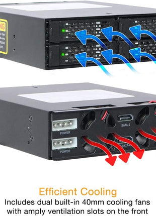 ICY DOCK Rugged 4 x 2.5 SAS/SATA HDD/SSD Mobile Rack Enclosure for 5.25" Bay | ToughArmor MB994SP-4S