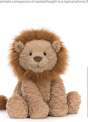 Jellycat Fuddlewuddle Lion Stuffed Animal, Medium 9 inches - Big Cat Plush Toy - Classic Children's Gift
