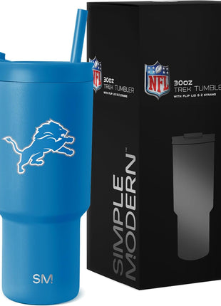 Simple Modern Officially Licensed NFL 30oz Tumbler with Flip Lid and Straws | Football Insulated Stainless Steel Cup | Gifts for Men Women | Trek Collection