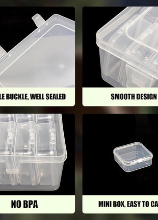 31Pcs Mini Bead Containers,Clear Diamond Art Storage Case, Plastic Craft Supply Case for Organizing,Rectangle Containers for DIY Bead Craft,Jewelry,Small Part