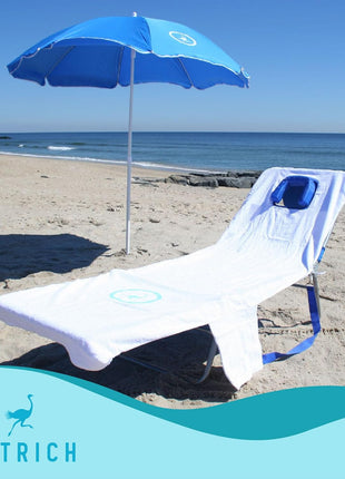 Ostrich The Original Chaise Lounge 72 x 22 Inch Portable Reclining Lounger | Outdoor Patio, Beach, Lawn, Camping, or Pool Tanning Chair, Ocean Blue