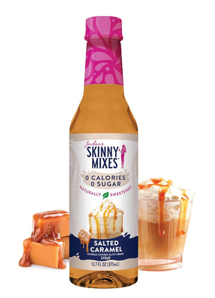 Jordan's Skinny Syrups Salted Caramel Naturally Sweetened, 0 calorie, 0 Sugar, No Artificial Flavors 12.7 Fl Oz