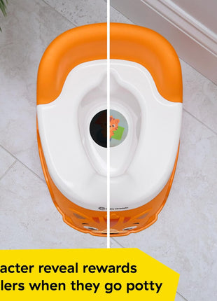 Baby Einstein Tinkle and Reveal Tiger Potty Training Toilet, Non-Skid Toddler Potty, Removable Bowl, Ages 18+ Months