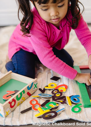 Melissa & Doug Deluxe Magnetic Letters and Numbers Set – 89 Wooden Alphabet Magnets & Numbers, Educational Learning Toys for Preschool Kids Ages 3+