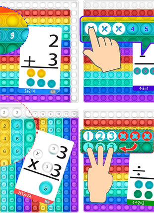 COOVA Multiplication Chart Pop It - Multiplication Game Board, 12x12 Times Table Math Game Board for Kids Learning, Educational Multiplication Machine Toy