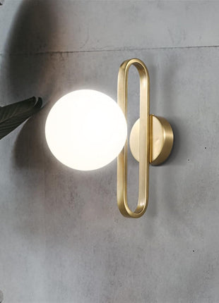 Wall Light - Glass Ball Bedside Wall Lamp Fashion Retro Brass Molecule Design Kitchen Foyer Study Decorative Led Indoor Lighting,Lighting Fixtures s/Nature White(35005500K)/s