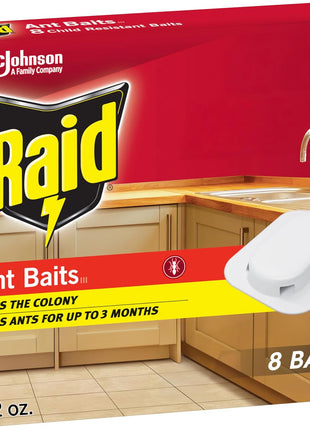 Raid Ant Killer Baits, Child Resistant Bug Killer for Indoor Home Use, 0.24 Oz, 8 Count